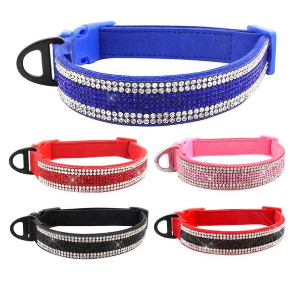 

dropshipping small pet dog adjustable collar puppy cat rhinestone neck collar
