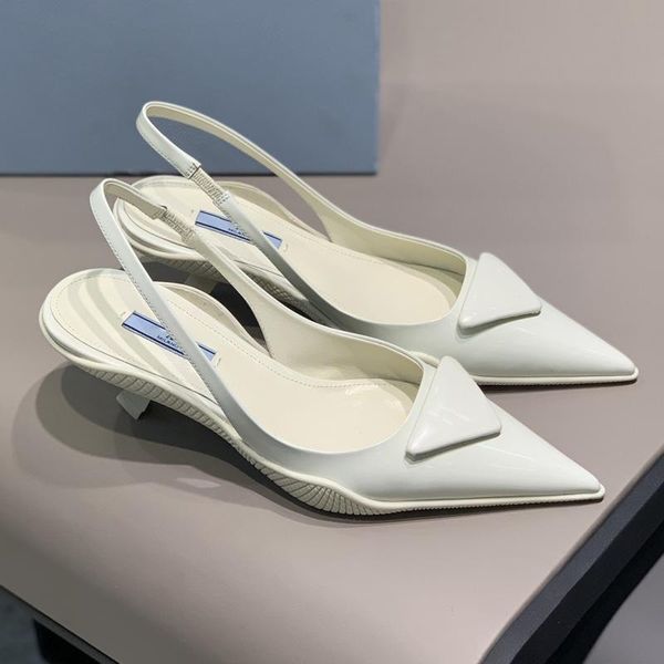 

sandals 2021 women brushed leather slingback pumps black white eu35-eu39