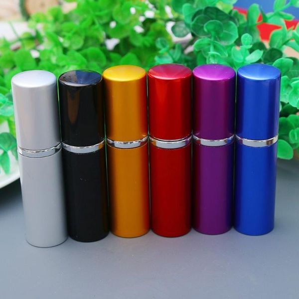 

storage bottles & jars round perfume bottle 10 ml refillable atomizer aluminum spray empty cosmetic containers for traveler makeup