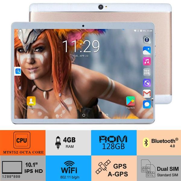 

tablet pc 2022 android 9.0 os 10 inch octa core 3g 4g fdd lte 6gb ram 128gb rom 1280x800 dual sim cards kids