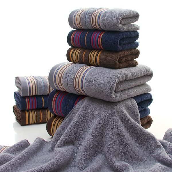 

towel set 1pc bath towel+2 pcs face cotton towels 3 deep colors 100% compressed quick-dry machine washable