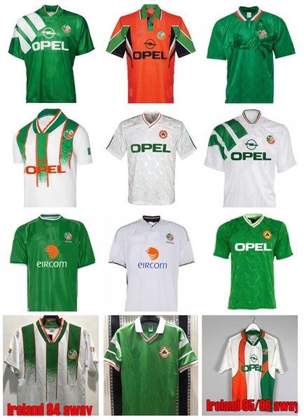 

1990 1992 thailand ireland retro soccer jerseys vintage football shirt republic of irelands national team footbal shirts 90 world cup kit gr, Black;yellow