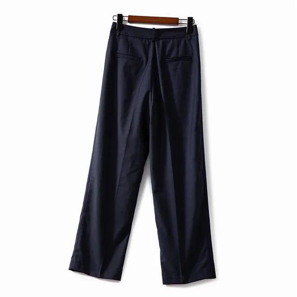 

women's pants & capris women 2021 autumn navy blue suit, Black;white