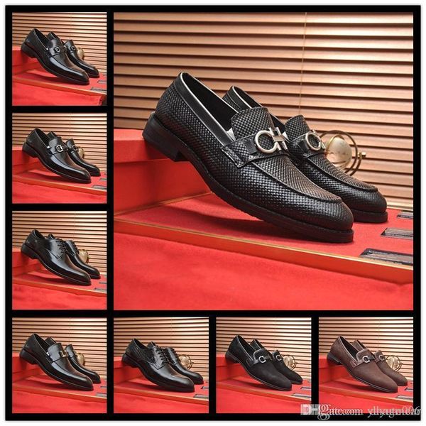 

iduzi fashion pu leather men dress shoes pointed toe bullock oxfords shoes for men slip on designer luxury men shoes, Black