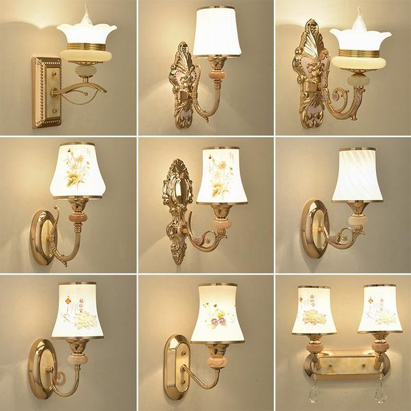 

nordice vintage crystal wall sconce lighting glass ball led bedside corridor bedroom bedside wall lamp