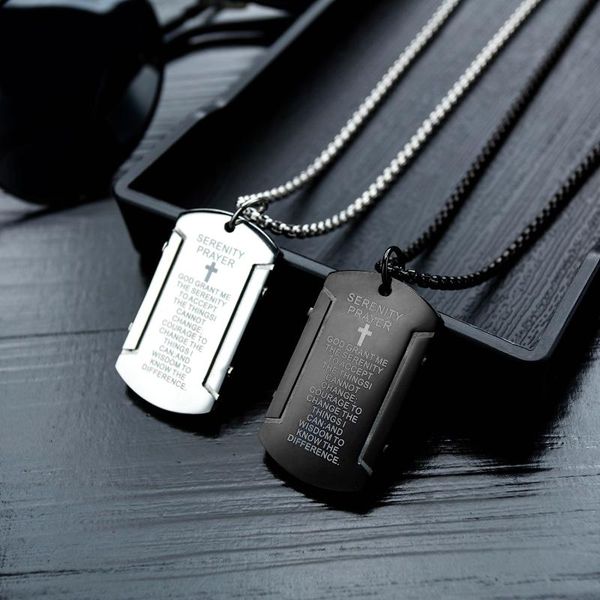

chains stainless steel men's square brand pendant titanium cross necklace fashion all-match solid color link chain metal lovers', Silver