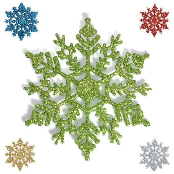 

pcs glitter snowflake christmas ornaments xmas tree hanging decoration1