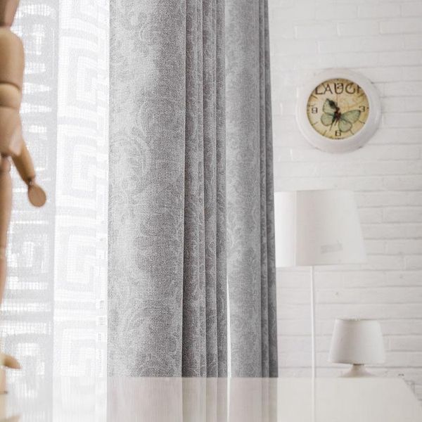 

curtain & drapes simple solid color thickening living room shading imitation linen embossed curtains custom bedroom home