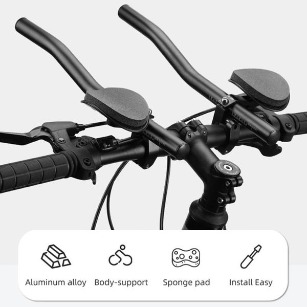 

bike handlebars &components 1 pair bicycle handlebar aluminum alloy long distance detachable mountain ergonomic adjustable cycling rest hand