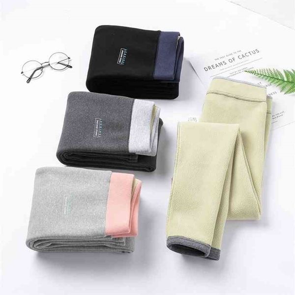 

autumn and winter leggings women high waist casual elastic legging cotton warm thick female leggins pants plus size clothes 210925, Black