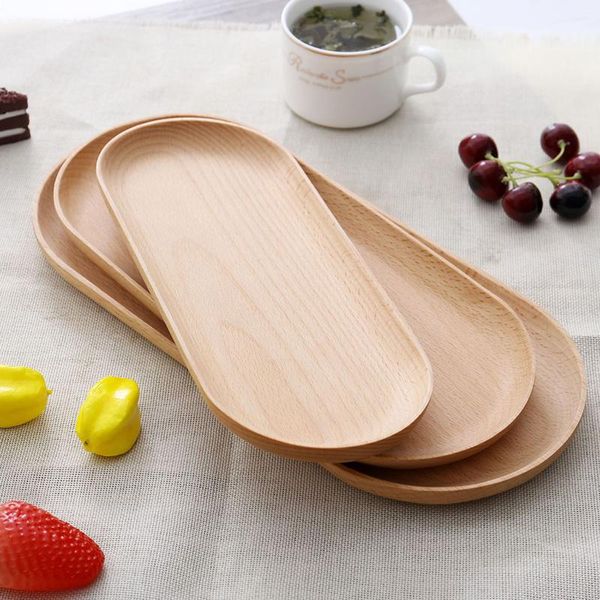 

kitchen storage & organization wooden tray dinner plate food dessert tea coffee plates trays solid wood home oval cake sushi dish bread snac