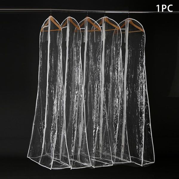 

clothing & wardrobe storage garment cover long bridal gown pvc puffy wedding dress bag protector transparent travel prom anti dust large han