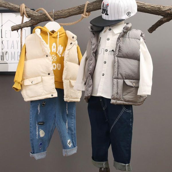 

waistcoat kids vest outerwear baby solid color 2-9 years 2021 autumn winter girls boys vests children's down cotton warm, Camo