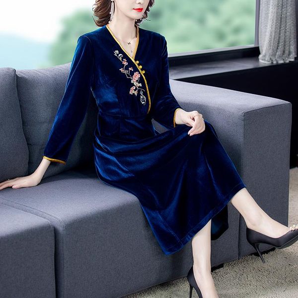 

casual dresses coigarsam women dress autumn 2022 embroidery robe vestidos, Black;gray