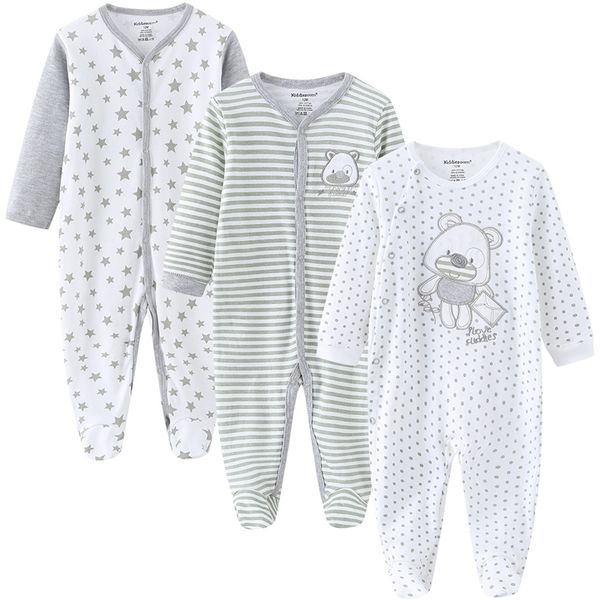 

clothes 3pcs/set cotton newborn boy girl romper 2021 long sleeve infantil clothing spring animal baby pajama roupas de bebe 210309, Blue