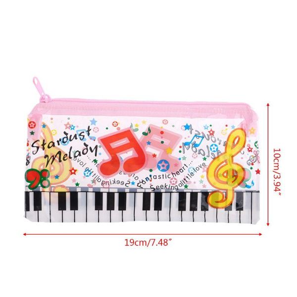 

pencil bags music note piano keyboard case plastic transparent pen bag student gift school supplies c5ae