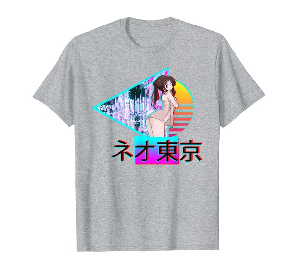 

neo tokyo city vaporwave hentai, ahegao harajuku anime shirt, White;black