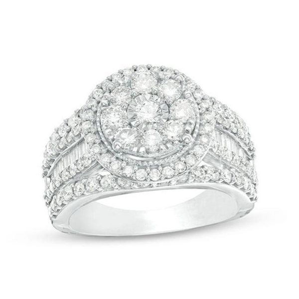 

wedding rings fashion luxury exquisite white zircon ring female anniversary gift holiday birthday jewelry wholesale, Slivery;golden