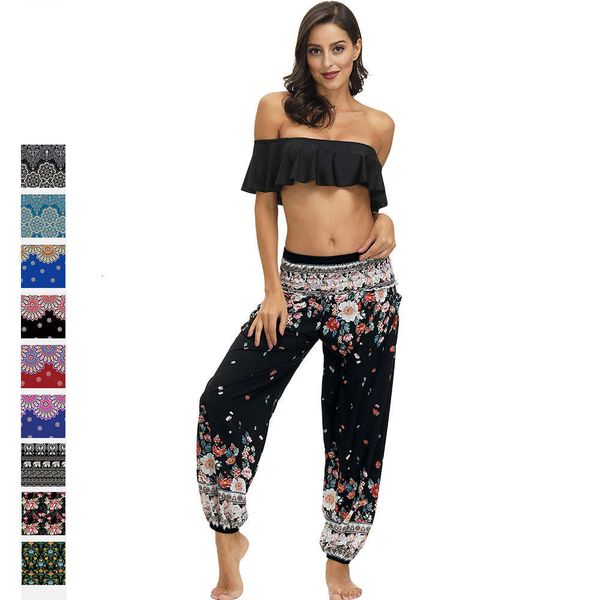 

new digital printing loose yoga casual lightweight large size bloomers fashion dance pants, Gray