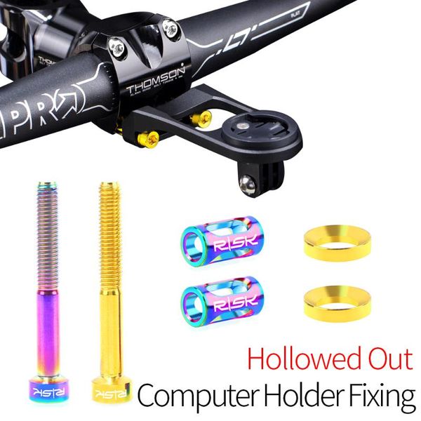 

bike computers risk bicycle computer holder fixing bolts unit titanium m5*40mm mtb road screws set stem extension bracket