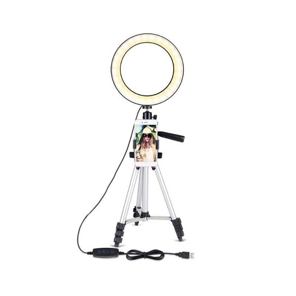 

pgraphy dimmable led selfie ring light youtube video live p studio light with adjustable phone holder usb plug tripod