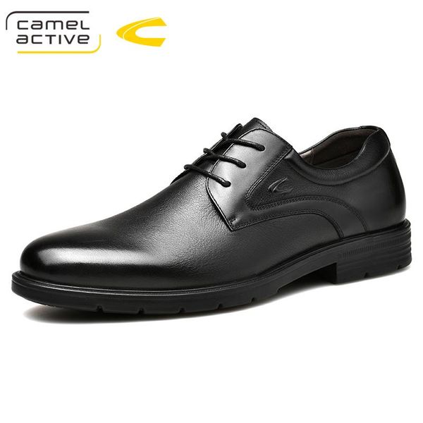 

dress shoes camel active business wedding oxfords for men luxury loafers genuine leather brogues lace up, Black