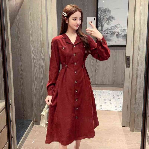 

luxury dress 2022 autumn over knee dresses winter bottomed hepburn style waist closing thin a-line temperament long skirt, Black;gray