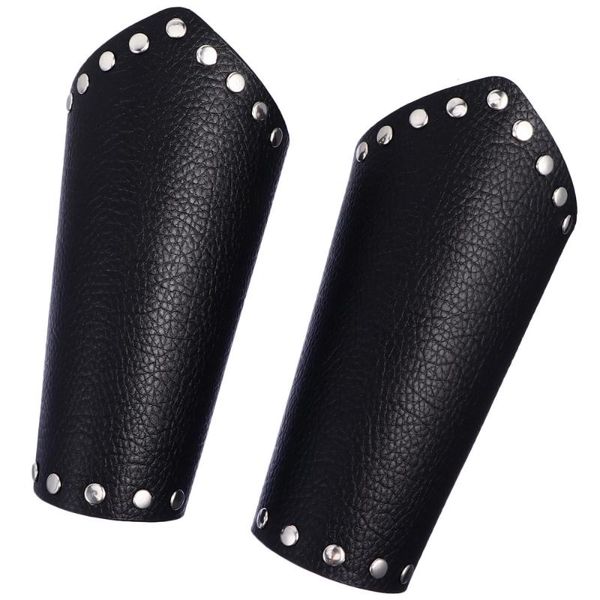 

racing jackets 1 pair leather gauntlet wristband lace-up knight, Black;red