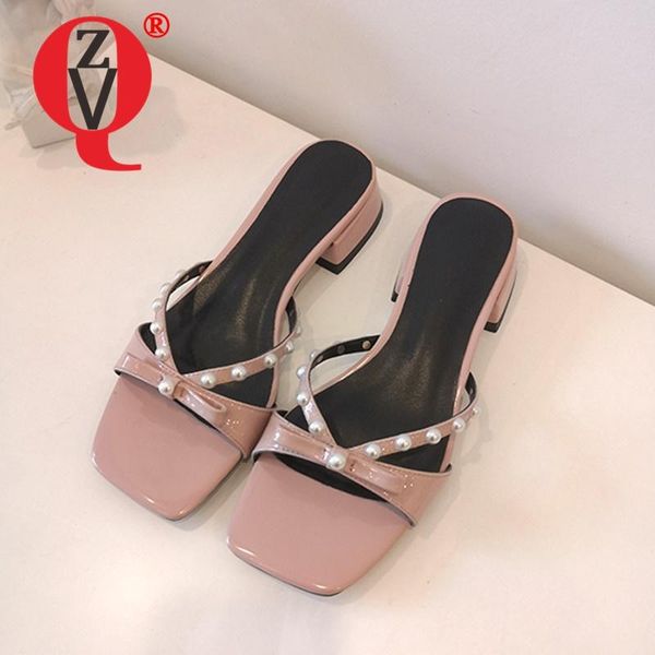

zvq woman sandals summer new style solid color comfortable square toe non slip concise leisure working shoes bowknot, Black