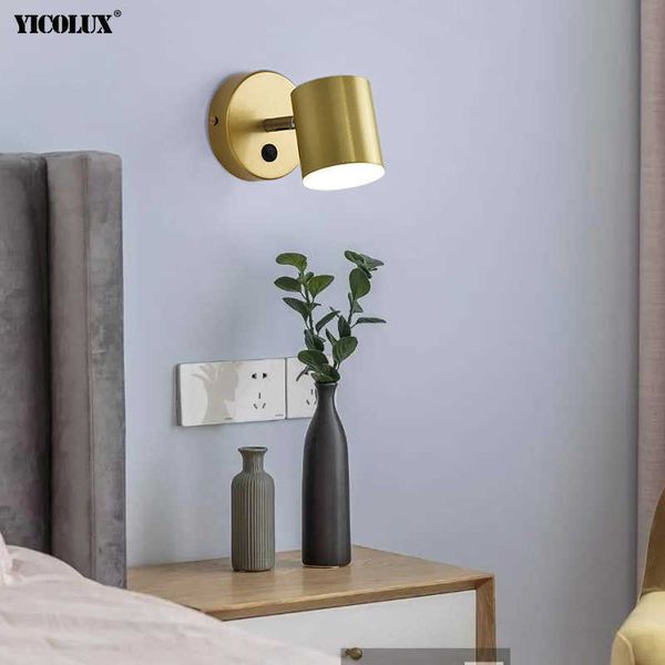 Gold Black Ferro LED Lâmpadas de Parede Sala de estar Bedside Beomo Luminária Luminária Luminária Wandlamp Interruptor Industrial Sconce 210724