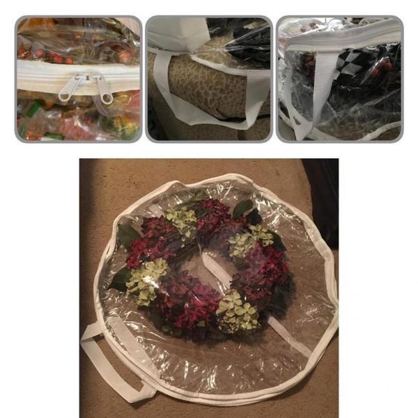 

storage bags useful christmas wreath pouch container pvc practical