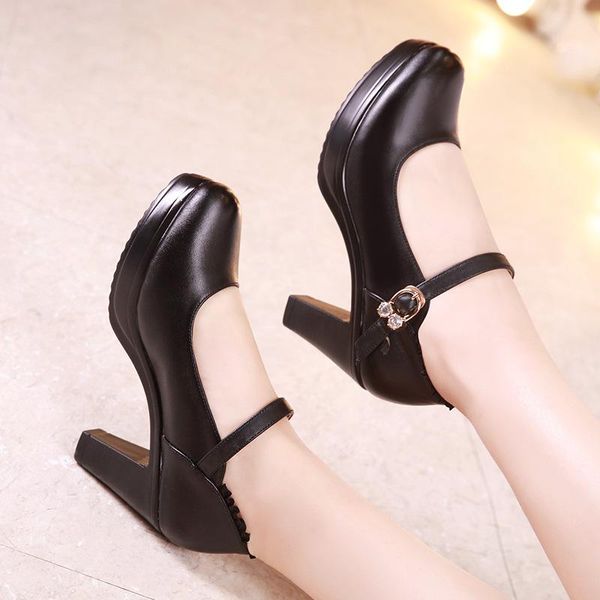 

dress shoes big size 32-43 plus white wedding women pumps 2021 buckle high heels ladies platform office party shoe, Black