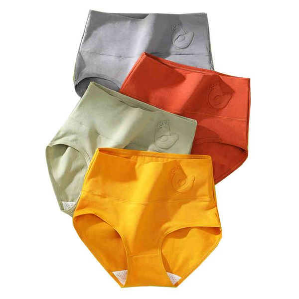 

langsha 4pcs/lot high waist panties women cotton shaperwear underwear fashion seamless briefs comfort female lingerie xxl, Red;black