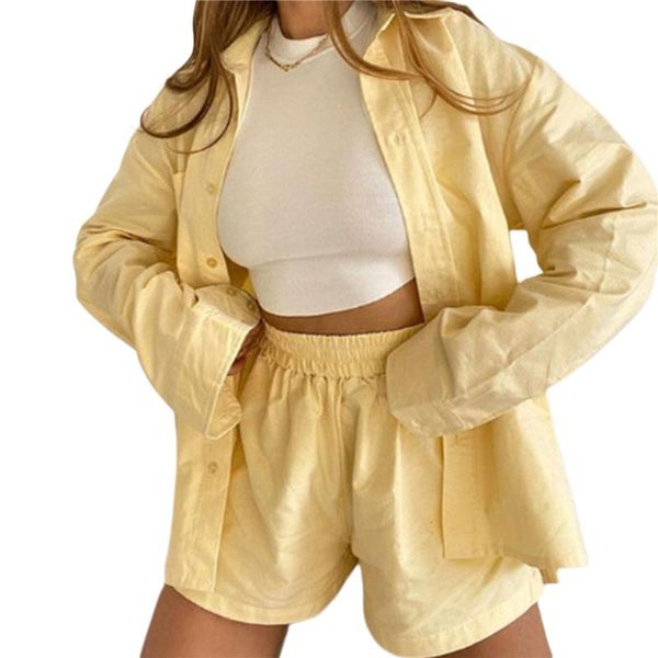 

women's tracksuits 2 piece outfits for women casual tracksuit outfit sets long sleeve shirts and elastic shorts loose fit y2k streetwea, Gray