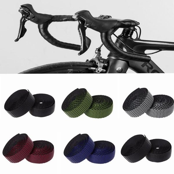 

bike handlebars &components 2 handlebar tape road bicycle anti-slip silica gel eva absorption handle bar cycling wrap end plug mtb