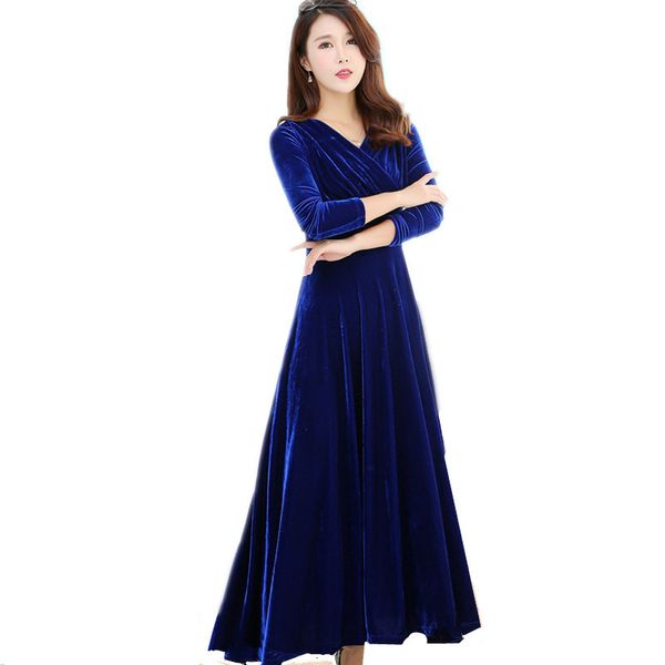 

2021 new long sleeve v-neck women spring maxi plus size womens clothing party es vestidos mujer fyy407 svkh, Black;gray
