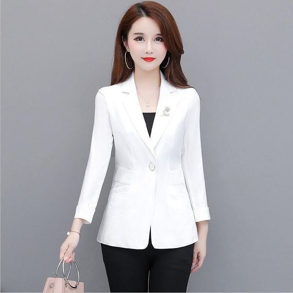 

women's suits & blazers blazer women coat 2021 spring suit jacket short slim autumn long sleeve black female jackets, White;black