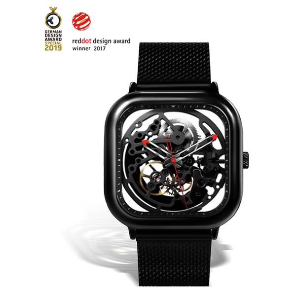 

ciga design full hollow series cigadesign stainless steel full hollow automatic men wrist mechanical watch, Slivery;brown