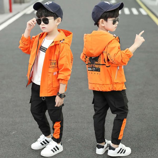 

and new zhongda spring suit children's 2021 autumn boys' sportswear, White