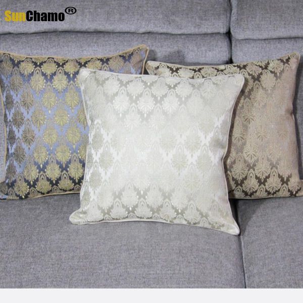 

cushion/decorative pillow luxurious jacquard cover 45cmx45cm beige coffee cushion home decor decorative throw pillows case