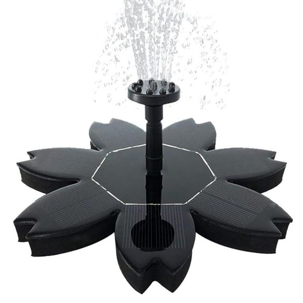 

seven-leaf shaped solar power pump bird bath fountain water floating pond garden patio decor garden patio decoration #4p08