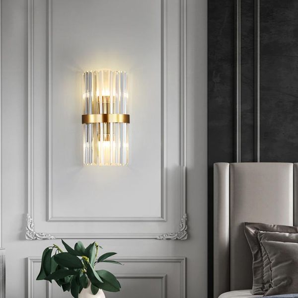 

wall lamp postmodern minimalist led creative living room bedroom bedside el crystal light indoor decor lighting lustre