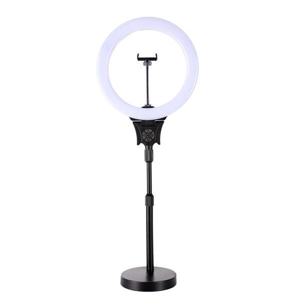 

selfie monopods 12 inch led camera lamp, dimming ring self timer lamp with bracket, slr for live shooting