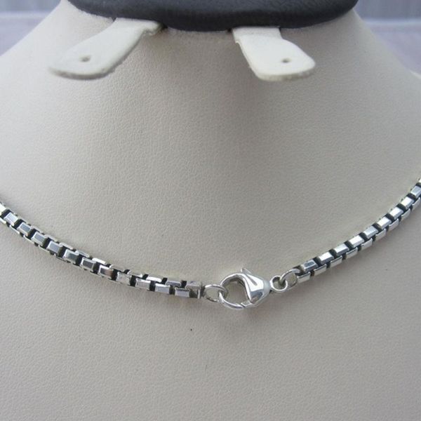 Correntes sólidas 925 Sterling Silver 3mm Chain Chain Men's Colar 20 22 24 26 polegadas 2mm feminino 18