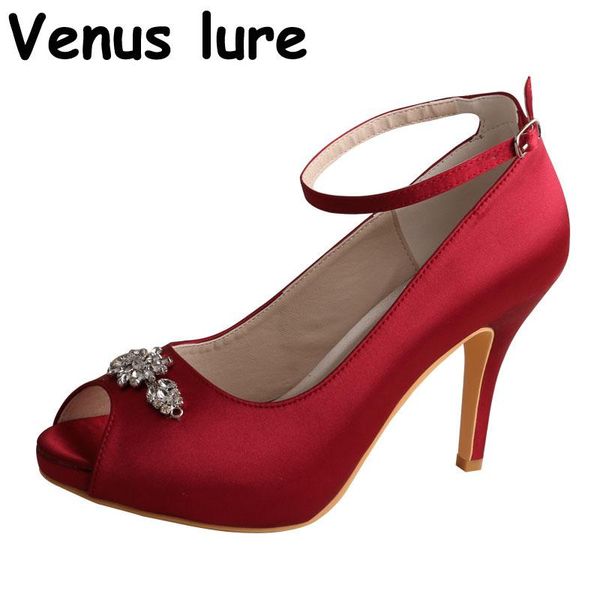 

dress shoes ankle strap burgundy high heeled women party evening peep toe, Black