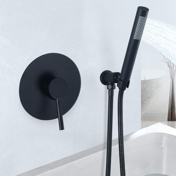 

bathroom shower sets black concealed install wall mounted faucet stainless steel rain head cold and mixer tap
