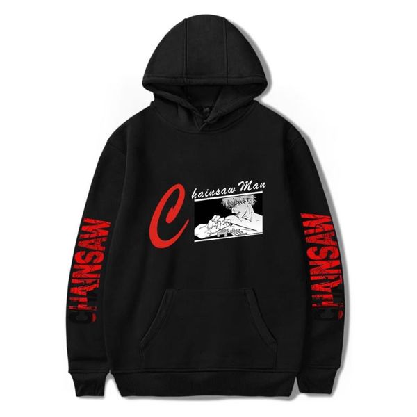 

men's hoodies & sweatshirts anime chainsaw man hoodie men street fashion hip hop sweatshirt harajuku casual cartoon pullovers hooded m, Black