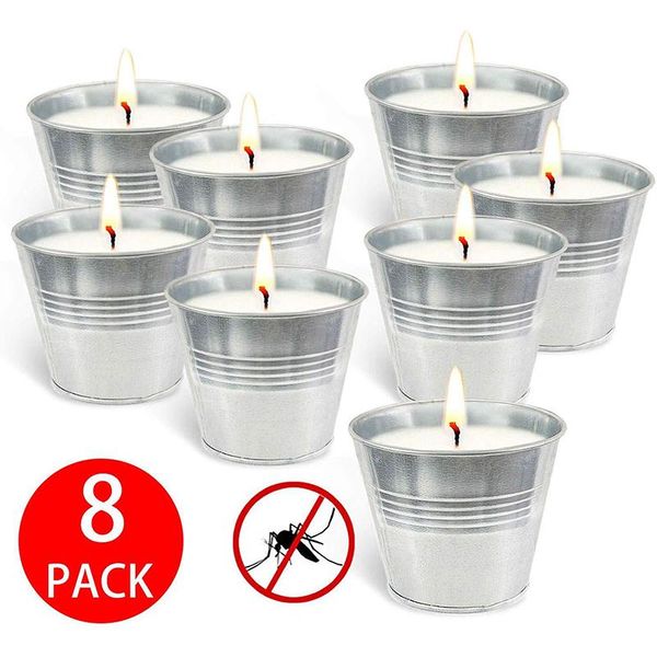

8 pcs citronella scented birthday decoration valentine gift home decor supply candles scent in a mini tin bucket or home wedding