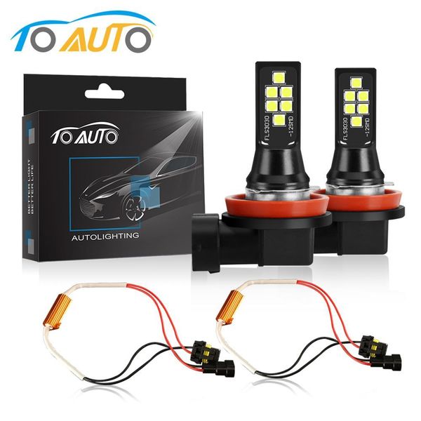

canbus h8 h11 led hb3 9005 hb4 9006 car fog lamp 6000k white error auto bulbs 12v
