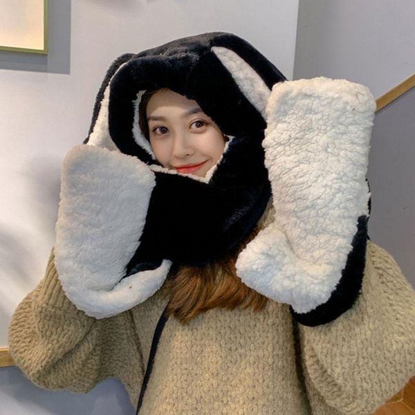 

hats, scarves & gloves sets fashion women novelty beanies caps warm ear hat casual cashmere scarf set clothing accessories, Blue;gray